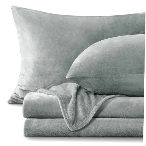 BEDELITE Flannel Sheets Queen Size Grey - Super Soft Fleece Sheets Set Fluffy Extra Plush, 4 Piece(include Fitted Sheet, Flat Sheet, 2 Pillowcases)