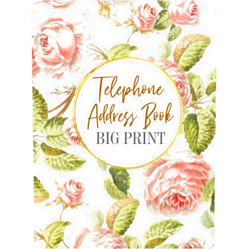 MUJU AddressBook Large Telephone Address Book Big Print: Address Book For Seniors Large Print | Address Book 8 1/2 X 11 | A-Z Alphabet Index Address Book | Spaces For Name, ... 400+ Contact Entries | Vintage Address Book