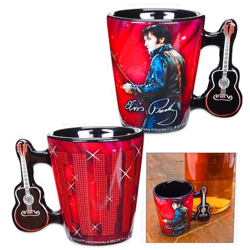 Midsouth Products Elvis Shot Glass - '68 Name in Lights With Guitar Handle