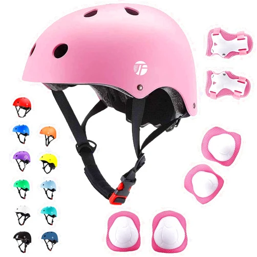JeeFree Adjustable Gradient Color Skateboard Helmet for 3-5-8-14+Ages【Toddler Kids Youth Adult】 Girls Boys Woman.Bike Helmet for Multi-Sports Cycling Bicycle Scooter Inline Roller Skate Rollerblading