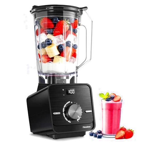 Reslee Professional Countertop Smoothie Blender, Max Power 2700W/3.5 HP, 30000 RPM, Ultra-Smooth for Smoothies & Protein Shakes, Blends Frozen Fruit & Ice, 56oz Tritan™ Jar, 10 Speeds & 6 Presets.