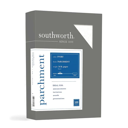 Southworth 984C Parchment Specialty Paper Ivory 24 lb. 8 1/2 x 11 500/Box (SOU984C)