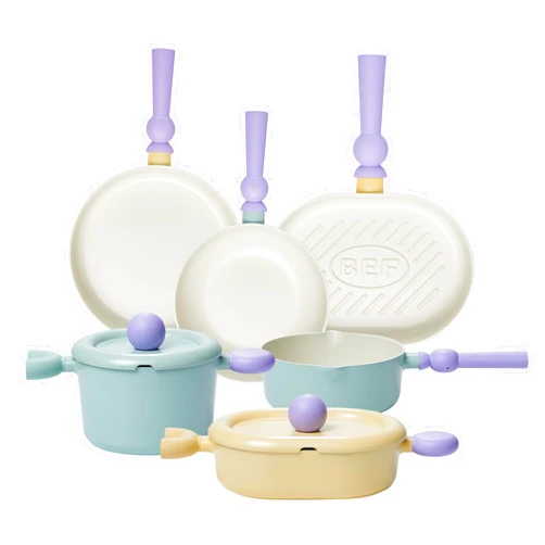 Neoflam Better Finger Cookware Set - All in One, 8-Piece Non-Stick Ceramic Coated Pots and Pans