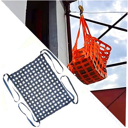 GMWXJKKL Lifting Cargo Nets - Lifting Sling Net, Black Pallet Cargo Net, Decorative Fence Sling, Loading and Unloading Heavy Cargo Handling Straps, Pallet Cargo Net, Square Mesh Tear Resistant(Size:2x2M/Mesh/2