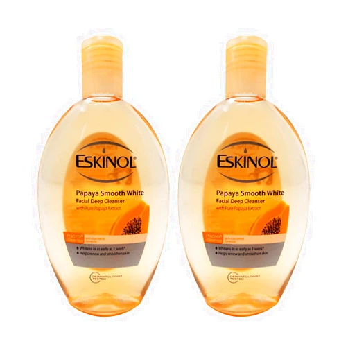 Eskinol Lot of 2 Eskinol Naturals Papaya Facial Cleanser 7.6 Oz - 225 ml Bottle