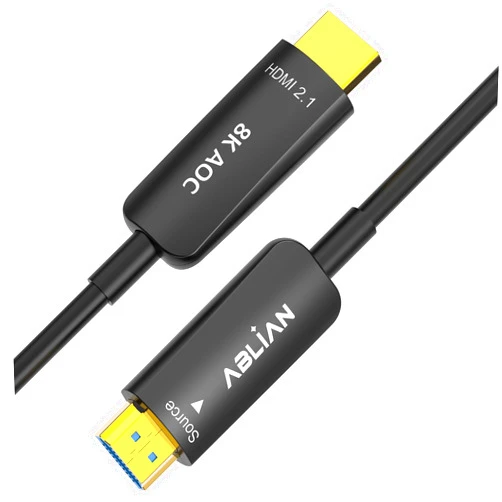 Ablian 8K HDMI Cable 100 ft, Fiber Optic HDMI 2.1 Cable 48Gbps Support 8K@60Hz 4K@120Hz Ultra High Speed for Dynamic HDR/eARC/HDCP 2.3 for RTX3090 Xbox PS5 LG C9 CX Slim in-Wall Rated CL3