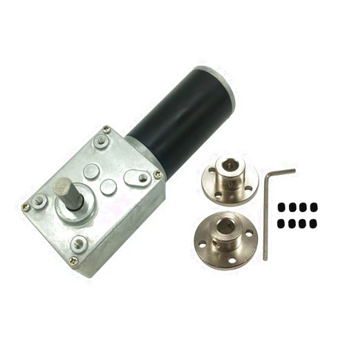 BRINGSMART DC Worm Gear Motor with 8mm Flange Couplings A58SW31ZY 24V 80rpm Reversed Self-Locking Mini Turbine Geared Motor for DIY Robot Rotating Table Door Lock Curtain Machine (24V 80rpm)