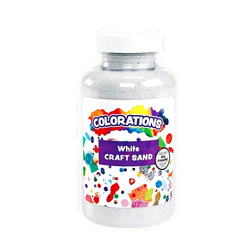 Colorations Colorful Vibrant Sand 22 oz Jar for Arts and Crafts & Play Activity, White (CSWH)