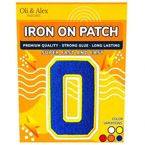Oli and Alex Iron On Patches Premium Quality – Letter Patch for Clothing – Adhesive Letters Iron on Patches for Jeans – Embroidery Appliques Football Team School University – Navy, O