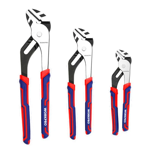 WORKPRO 3 Piece Groove Joint Pliers Set, 12/10/8 Inch Adjustable Water Pump Pliers, Straight Jaw Pliers for Home Repair, Gripping, Nuts, Bolts, Pipe & Fittings