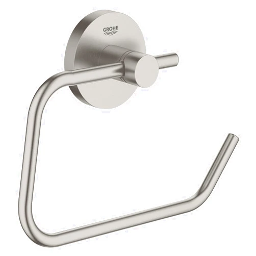 GROHE 40689DC1 | Essentials Toilet Paper Holder Without Cover | SuperSteel, 16.7x4.4x11.9 cm