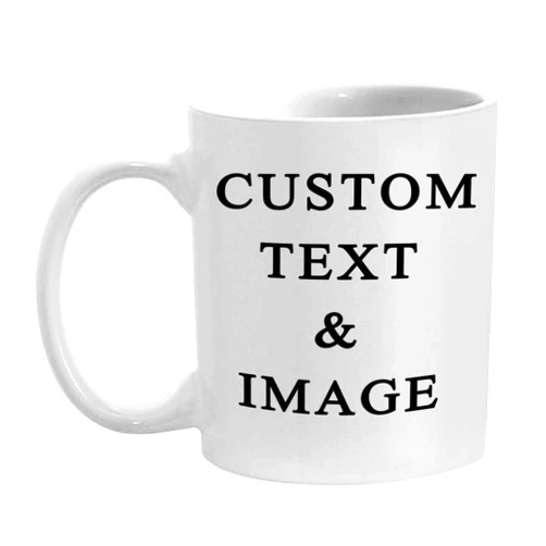Just Customized Customized Photo Mug with Personalized Text Upload Your Image with Different Designs (White), 11 ounces