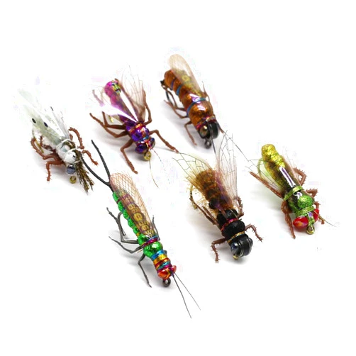 YZD Fly Fishing Flies Realistic Dry Wet Nymph Trout Flies Hand Tie Lures Kits 12/26/48 Pcs…