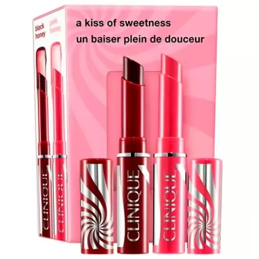 Clinique Almost Lipstick Set Duo Black Honey Pink Honey Holiday Set