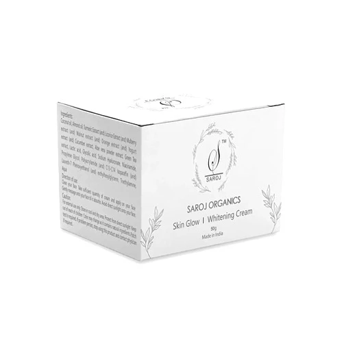 CROW Saroj Organics Skin Glow and Whitening Cream, 50 gm, for whitening, Glow, Dark Spots, Pigmentation, tan Removal, Uneven Tone, Dull - Men Women