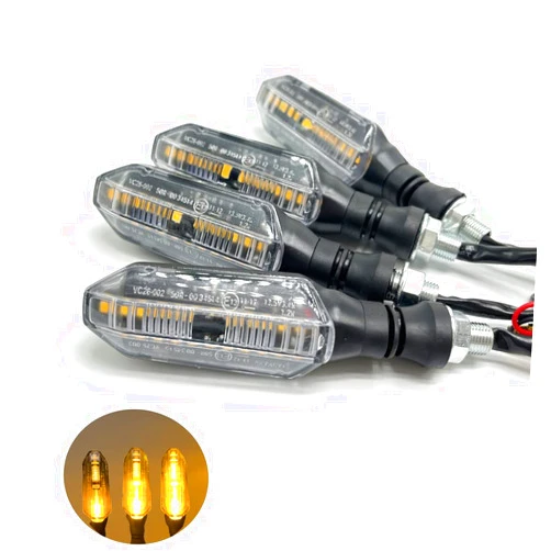 VRWEARE Universal 4PCS Motorcycle Turn Signals LED 12V Lights Waterproof Flowing Indicator Blinker Compatible with Kawasaki Honda Yamaha Suzuki,High Brightness