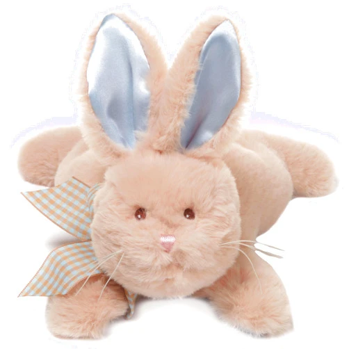 Bearington Collection Baby Bunny Tail Plush Stuffed Animal Bunny with Rattle, 8 inches