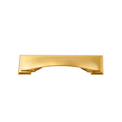 Hickory Hardware 1 Pack Solid Core Kitchen Cabinet Pulls, Luxury Handles, Doors & Dresser Drawers, 3 Inch, 3-3/4 Inch (96mm) & 5-1/16 Inch (128mm) Hole Center, Brushed Golden Brass, Dover Collection
