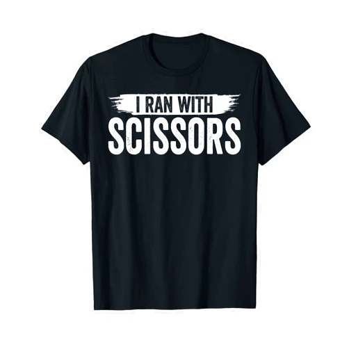 Funny Amputee Gifts Shirts Co. Amputee Funny I Ran with Scissor - Prosthetic Leg Amputation T-Shirt