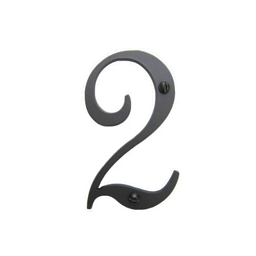 Bushere & Son Iron Studio Inc. Classic Smooth Spanish Style Address Number 2 (Black)