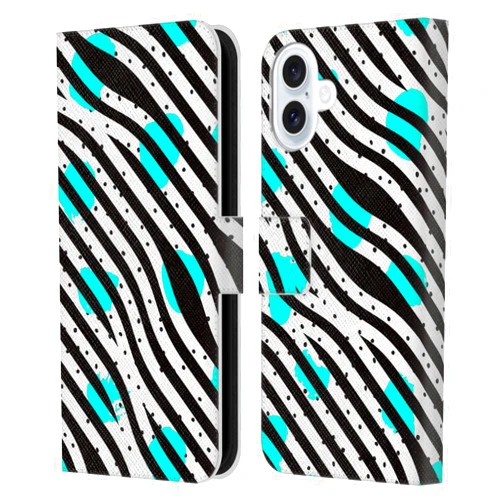 Head Case Designs Officially Licensed Haroulita with Zebra Dots Abstract Art Leather Book Wallet Case Cover Compatible with Apple iPhone 16 Plus