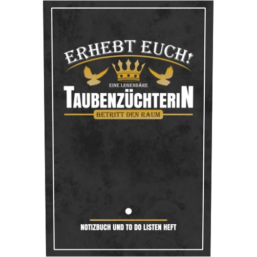 Stefan H. Fischer Legendäre Taubenzüchterin: Notizbuch und To Do Listen Heft zum Ausfüllen / Brieftauben und Ringeltauben / Taubenschlag Bauen / Taubenzüchterin ... Tauben Züchten Geschenkidee (German Edition)