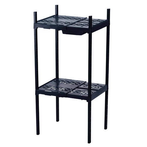 LockerMate Double Locker Shelf, Adjustable Width and Height to Fit Most School Lockers, Black
