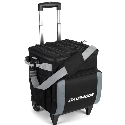 DAUSROOB Cooler with Wheels 48CAN Rolling Cooler Insulated Soft Cooler on Wheel Leakproof Wheeled Travel Ice Chest Cooler with Stable All-Terrain Cart Large Lunch Bag for Camping/Beach/Fishing/Picnic