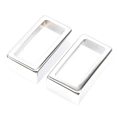 Yootones 2Pcs Yootones Open Brass Humbucker Pickup Covers Compatible with Electric Guitar Parts Accessories (Silver)