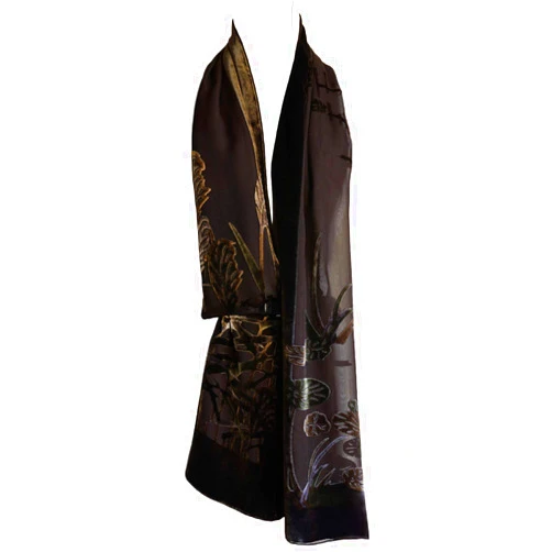 JJcollection Silk Base Burn-out Velvet Shawl, 72
