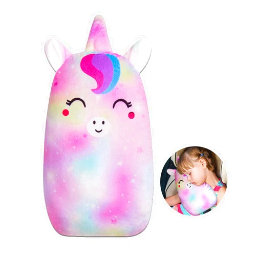 FIODAY Car Seat Belt Covers for Kids Unicorn Seat Belt Pillow Soft Seat Belt Cushion Adjust Seat Strap Pillow Head Neck Support for Children Boys Girls Travel