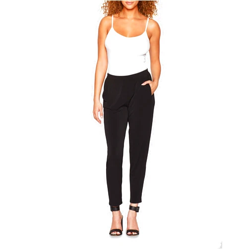 BCBGeneration Women's Mid Rise Pull on Tummy Control Pencil Leg Dress Pant with Pockets