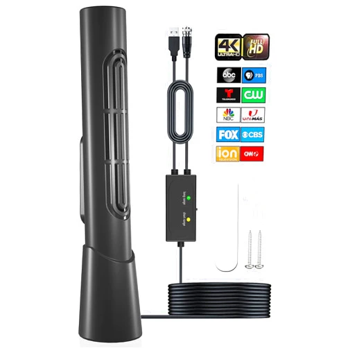 GREALT Digital TV Antenna for Smart TV, 2025 Upgraded TV Antenna Indoor Outdoor with Amplifier and Signal Booster, 1500+ Miles Long Range TV Antenna Supports 4k,1080p for Smart TV Local Channels