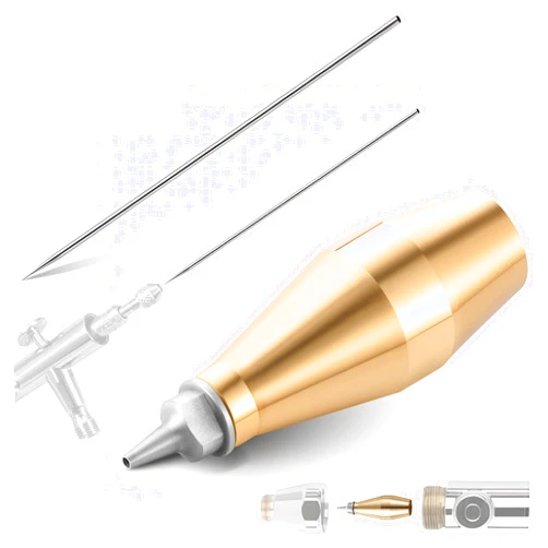 ElectricWise 0.35mm Airbrush Nozzle and Fluid Needle Replacement, Compatible with Iwata Eclipse Cs, Bs, SBS, Fluid Needle E3 Airbrush, Brass and Spring Steel, for Painting Modeling Cake Decor Makeup