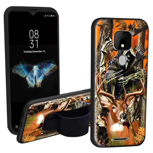 EDGFRTOIO Case for ANS Artia ACK2326 with Phone Loop Finger Holder, Elastic Hand Strap Grip Stand Case Shockproof Soft Printed TPU Graphic Cover for ANS Artia ACK2326, Camouflage Deer Hunter