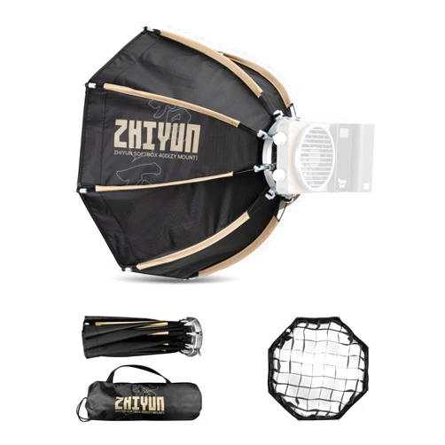 ZHIYUN 14.17inch 40D MINI Octagonal Softbox ZY Mount [Official] Quick Folding Quick Set Up with Diffusers/Honeycomb Grid Compatible with X100 X60 Serise CX100 G60 CX50 Video Recording Portraits