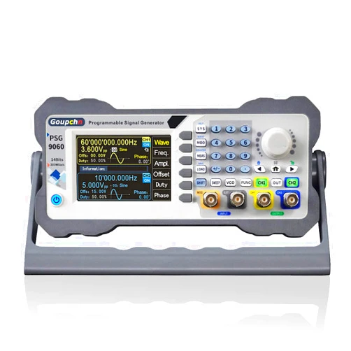 Goupchn Programmable DDS Signal Generator 60MHz Dual Channel Arbitrary Waveform Function Generator Frequency Meter Cell Phone Control Signal Source