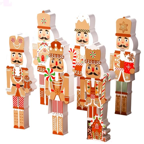 Thyle 6 Pieces Christmas Nutcracker Table Sign Decor Chef Christmas Centerpieces Decorative Wooden Signs Nutcrackers Winter Holiday Party Tabletop Decorations Ornament for Xmas Tiered Tray