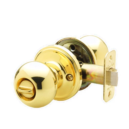 Copper Creek BK2030PB Ball Door Knob, Privacy Function, 1 Pack, Polished Brass