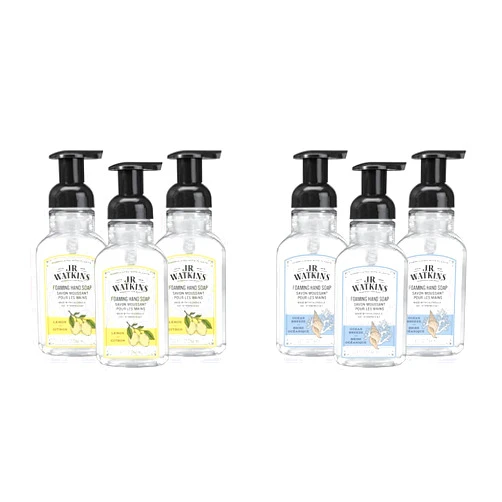 J.R. Watkins Foaming Hand Soap with Pump Dispenser, Moisturizing Foam Hand Wash, All Natural & Foaming Hand Soap with Pump Dispenser, Moisturizing Foam Hand Wash, All Natural
