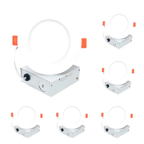 ANC 4-Inch 9W 700lm 120V Ultra Thin Recessed Light Back-lit,CCT Color Temperature Selectable 3000K | 4000K | 5000K, Retrofit Downlight,Dimmable Wafer Light, ETL Certified 6 Pack