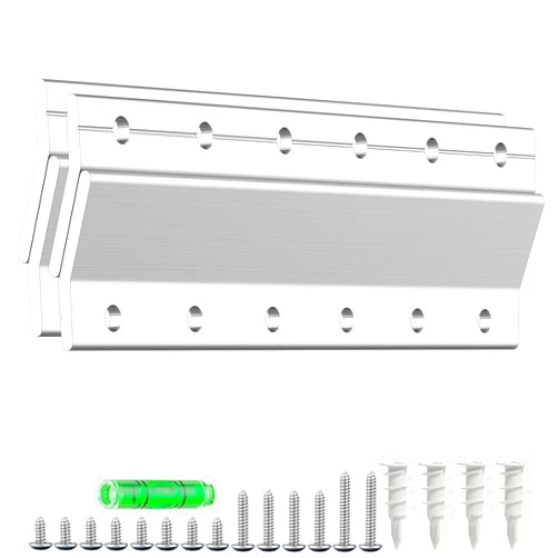 ALZclip French Cleat Picrue Hanger kit 6 Inch 2 Pairs - Aluminum V Z Clips Interlocking Wall Mounting Bracket Hardware Kit - Z Bar Hanger for for Hanging Wall Painting, Mirrors, Artwork