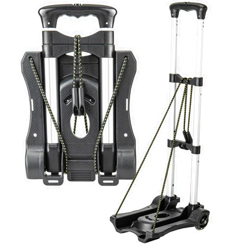 Vsaikeo Small Folding Hand Truck Dolly with 2 Wheels, Lightweight Aluminum Foldable Luggage Cart, Collapsible Cart Portable Dolly for Airport Travel Moving Use