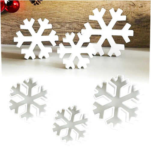 Duawenki 3Pcs Snowflakes Shape Car Freshie Silicone Mold for Making Soap Aroma Beads Car Freshie, Pendant, Candle, Resin