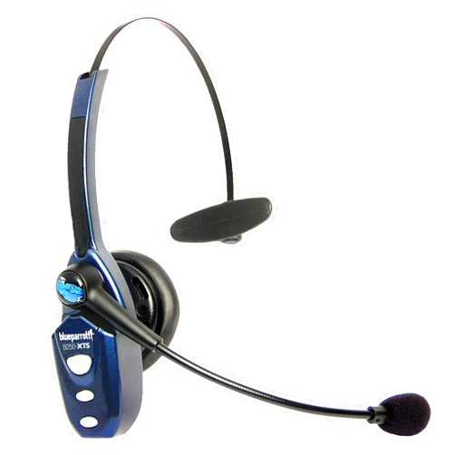 BlueParrott B250-XTS Mono Bluetooth Wireless Headphones 91% Noise Canceling Over Head Trucker Headset with Mic, Lightweight Design with Adjustable Headband, 20 hrs. Talk Time, Blue (Renewed)