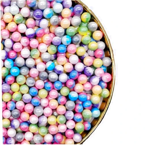 NIPEOR Rainbow Sprinkles Easter Edile Pearl Sprinkles Christmas sprinkles 130g 4.6OZ,Cake sprinkles,Cookie sprinkles,Sugar Pearl, Edible Candy Pearls for Cake Cupcake Decorationg (Rainbow-7mm)