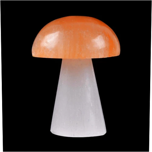 Wish Well Selenite Mushroom Crystal Decor - 2.5 Inch Selenite Crystal for Meditation Accessories and Spiritual Room Decor, Selenite Crystal Tower for Energy Healing and Protection Crystals