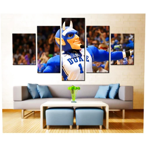 LIUZYU 5 Piece Canvas Paintings Posters & Prints Wall Art Giclee Canvas Wall Art Canvas Duke Blue Devil Mascot Hd Print Basketball Wall Art Home Decor-A1 Frameless