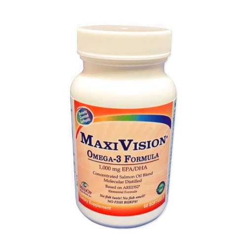 MaxiVision® MaxiTears Omega-3 Formula (60-Count) - Omega-3 Fish Oil Supplement for Eye Health & Dry Eye Support - Enteric Coated Softgels - 1 Bottle