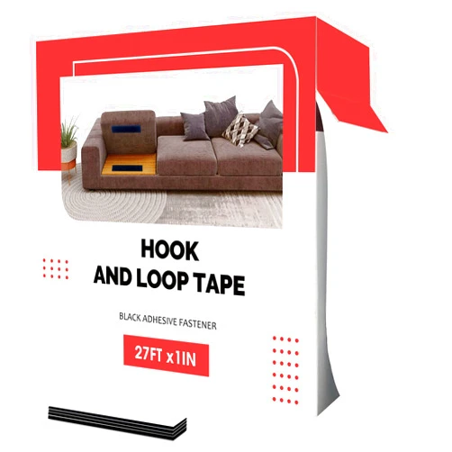 OKKBgo 27FT× 1IN Hook and Loop Strips with Adhesive, Industrial Strength Heavy Duty Sticky Back Fastener Tape for Fabric. Double Sided Self Adhesive Strip for Mounting, Picture Hanging, Black